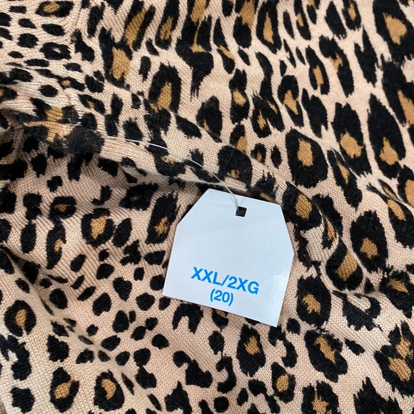 Time & Tru leopard print knit cardigan size XXlarge new with tags - Picture 6 of 9